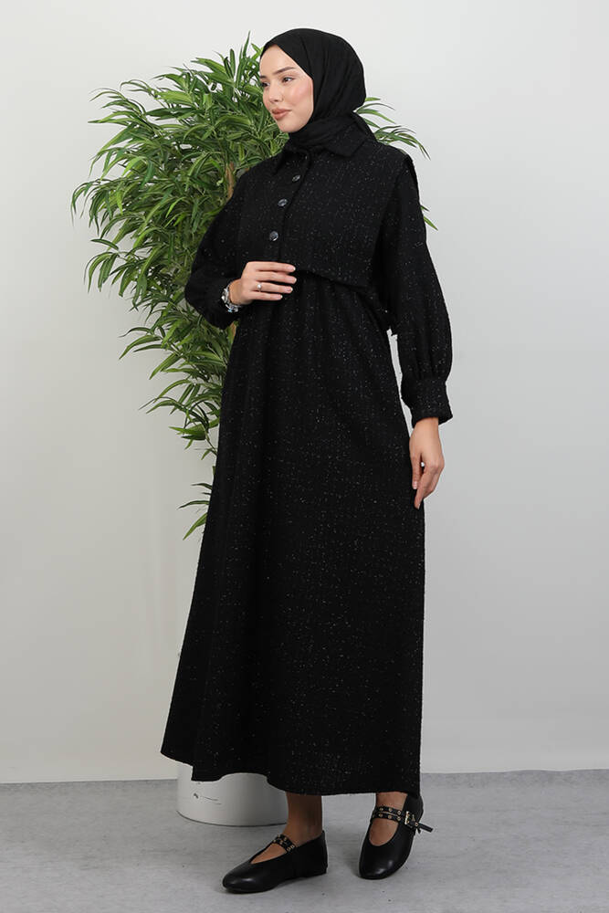 Alçin Tüvit Elbise Siyah - LAMİAGİYİM