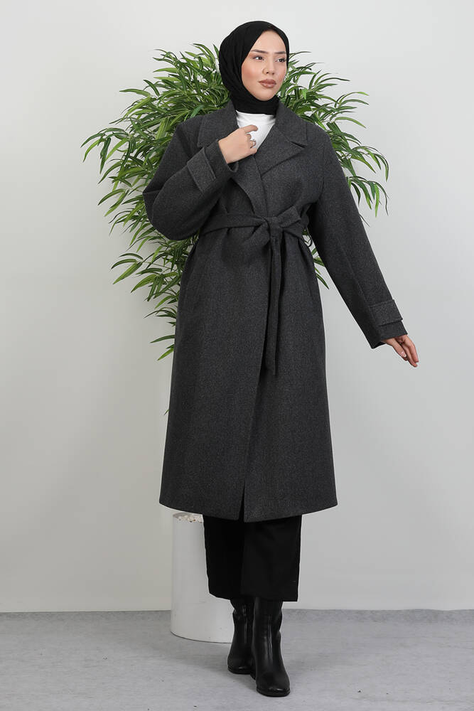 Aleda Kaşe Kaban Koyu Gri - LAMİAGİYİM