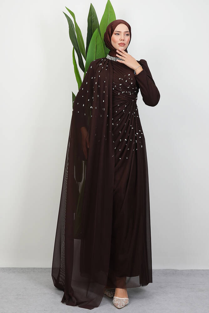 Asrın Boncuk Abiye Acı Kahve - LAMİAGİYİM