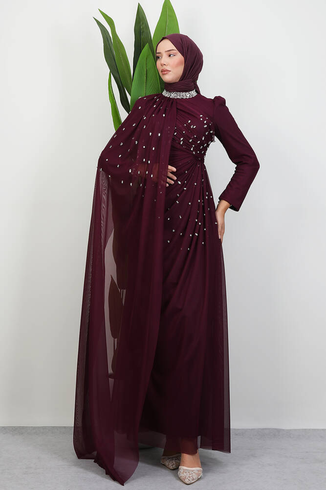 Asrın Boncuk Abiye Mor - LAMİAGİYİM