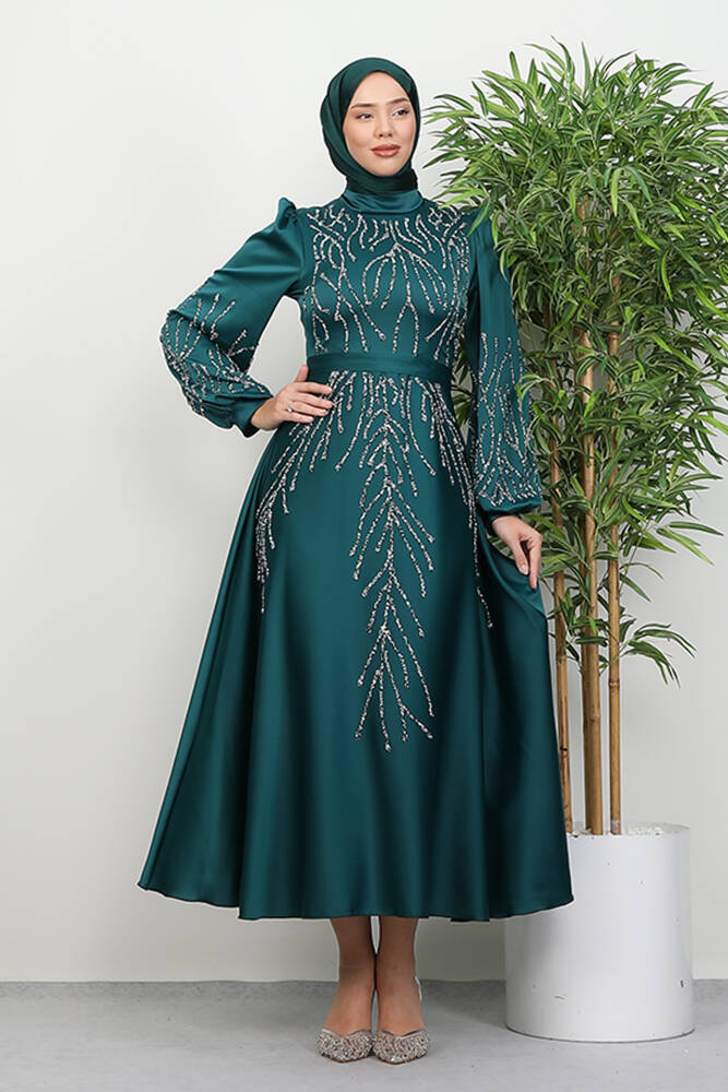 Buğlem Taşlı Abiye Zümrüt - LAMİAGİYİM