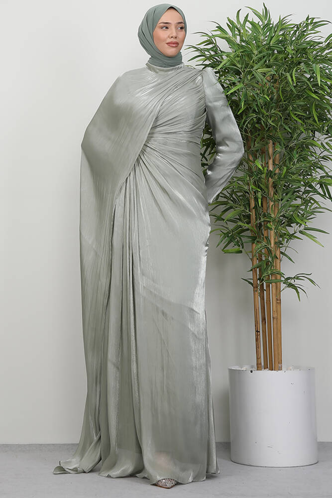 Burcu Tesettür Abiye Mint - LAMİAGİYİM