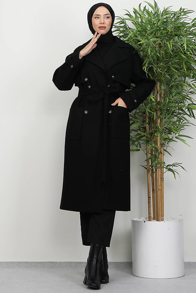 Büyük Cepli Kaban Siyah - LAMİAGİYİM