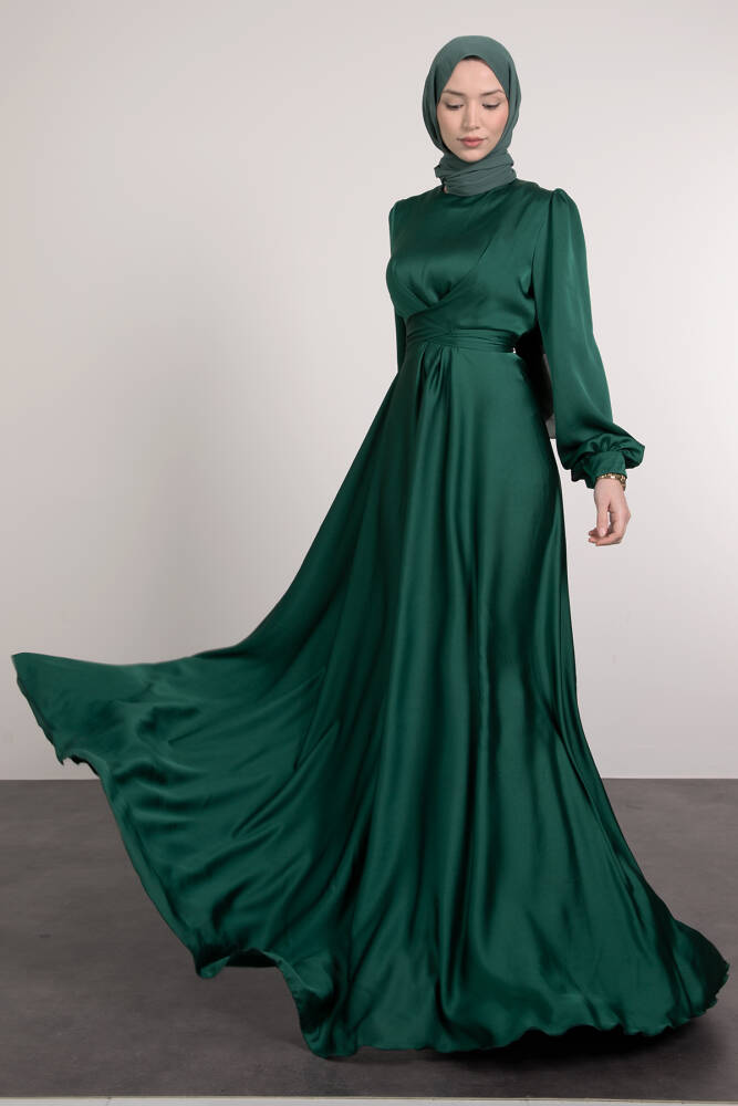 Çapraz Kuşaklı Abiye Zümrüt 