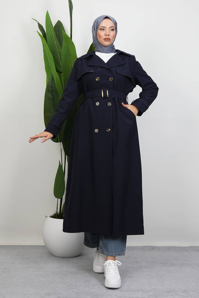 Çilay Trençkot Lacivert - LAMİAGİYİM