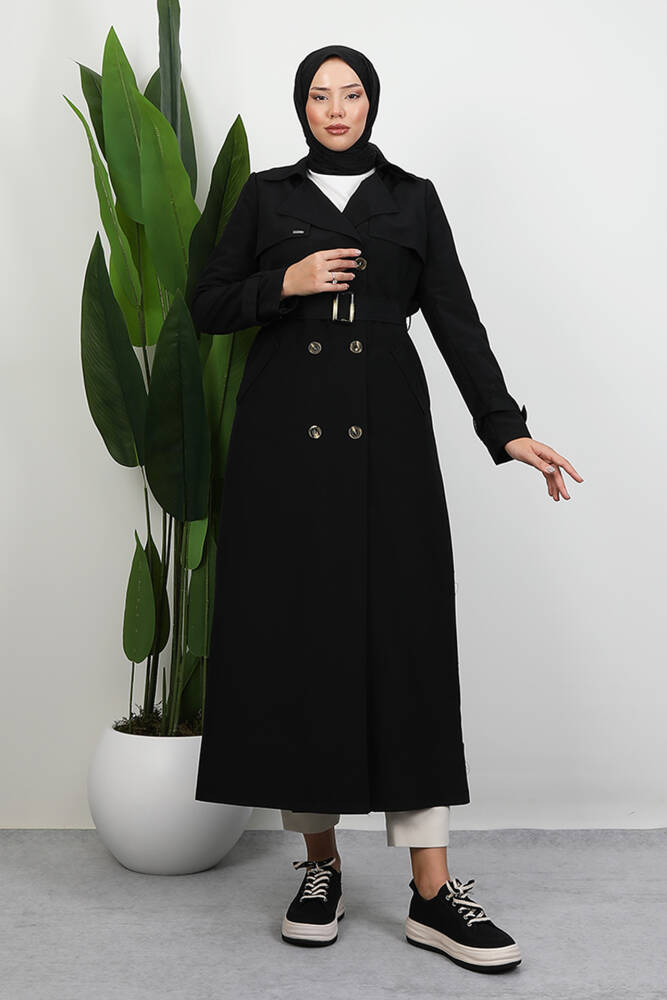 Çilay Trençkot Siyah - LAMİAGİYİM