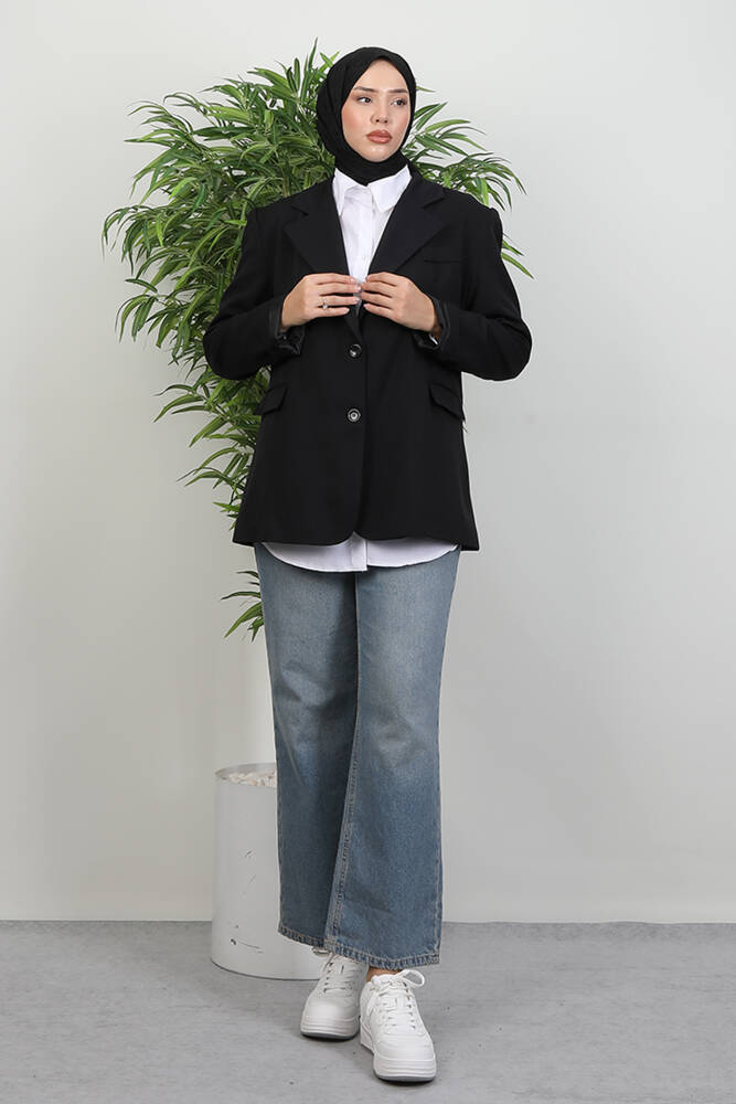 Dalya İki Düğmeli Ceket Siyah - LAMİAGİYİM