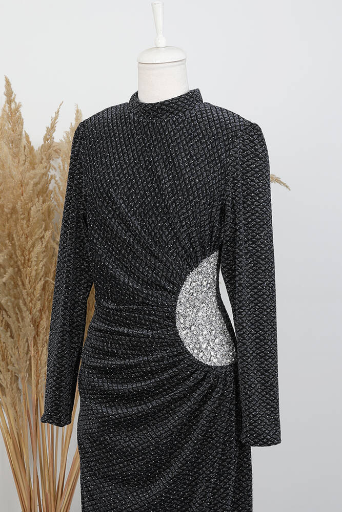 Dilin Parıltı Abiye Antrasit - LAMİAGİYİM