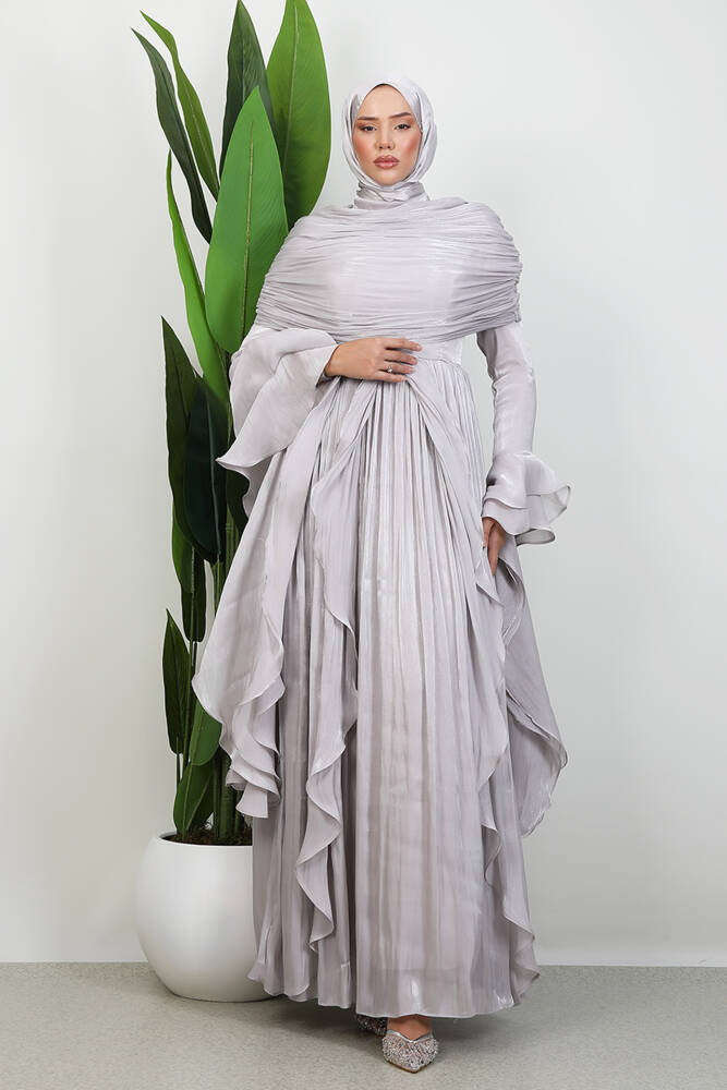 Ebru Yoryo Abiye Açık Gri 