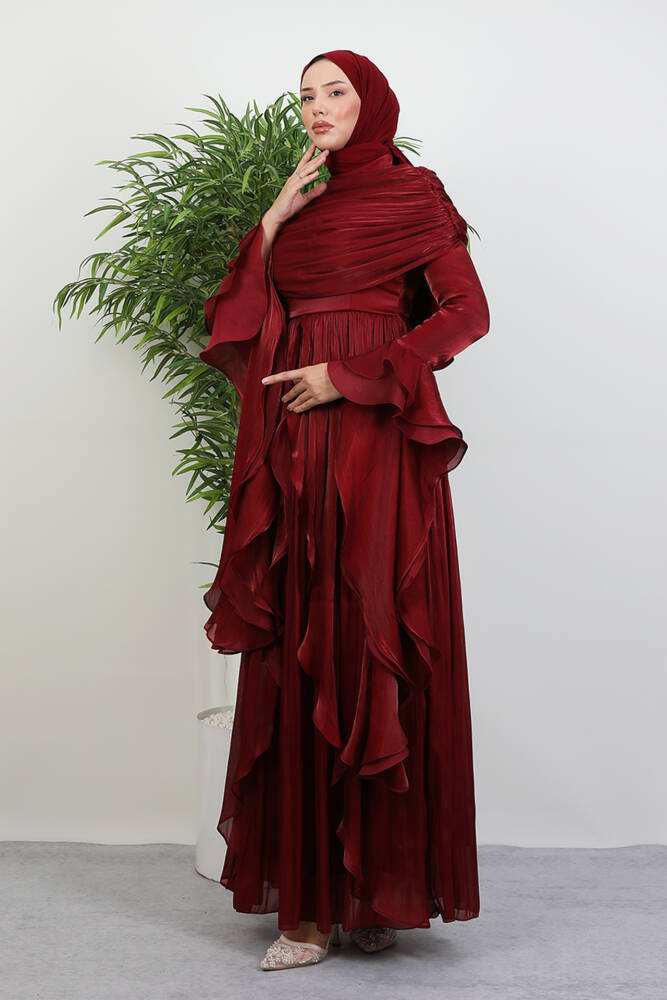 Ebru Yoryo Abiye Bordo 