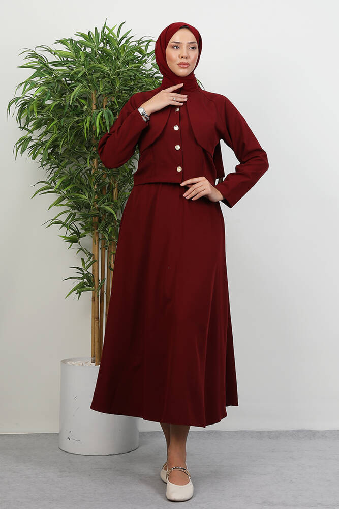 Feris Etekli Takım Bordo - LAMİAGİYİM