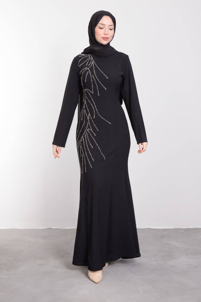 Hiranur Tesettür Elbise Siyah - LAMİAGİYİM