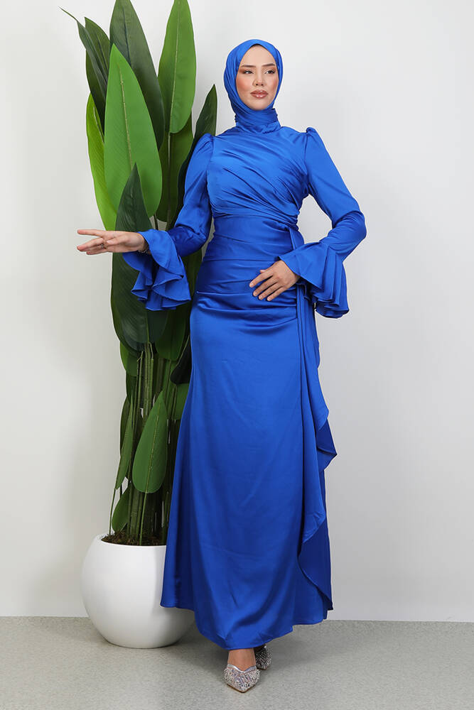Ilgın Tesettür Abiye Gece Mavi 
