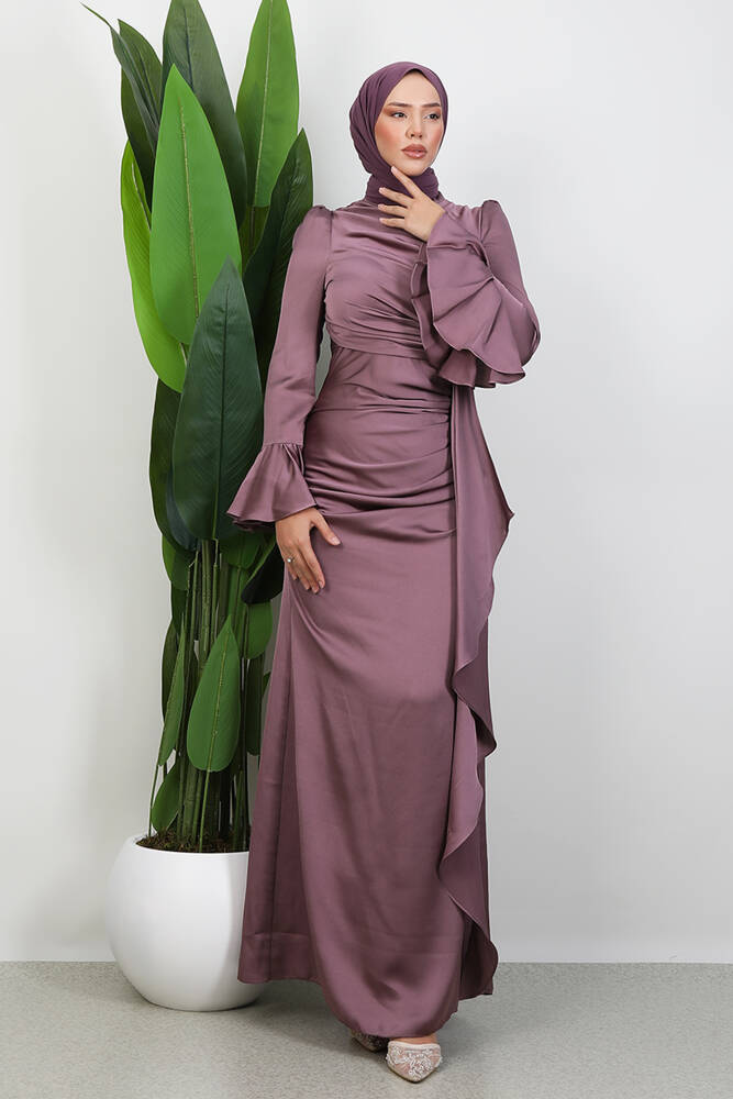 Ilgın Tesettür Abiye Soft Lila 