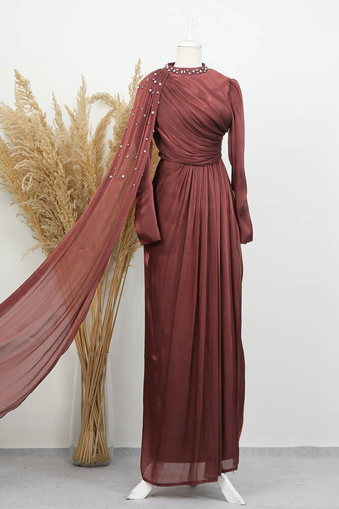 İlkin Yoryo Abiye Gül Kahve - LAMİAGİYİM