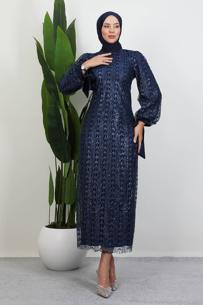 İnci Tesettür Abiye Lacivert 