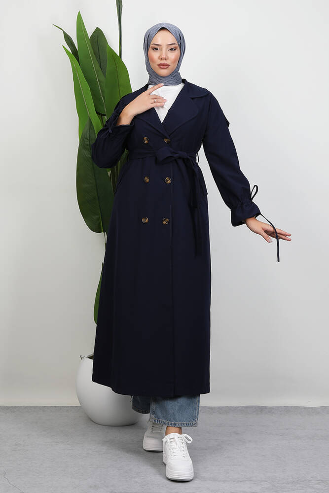 Jasmin Trençkot Lacivert - LAMİAGİYİM