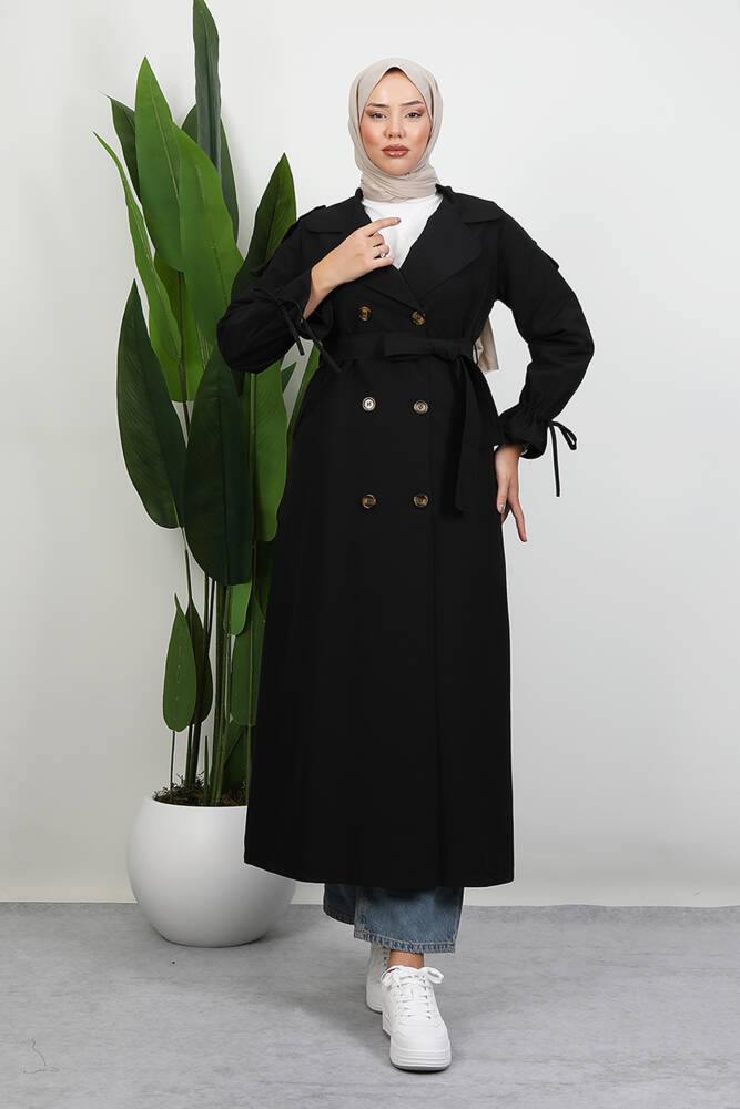 Jasmin Trençkot Siyah - LAMİAGİYİM