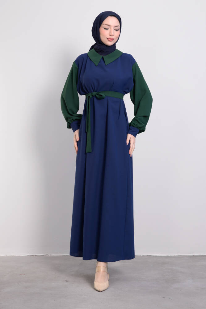 Kübra Tesettür Elbise Zümrüt - LAMİAGİYİM
