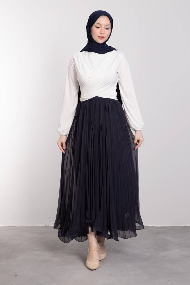 Likralı Çapraz Bluz Beyaz - LAMİAGİYİM