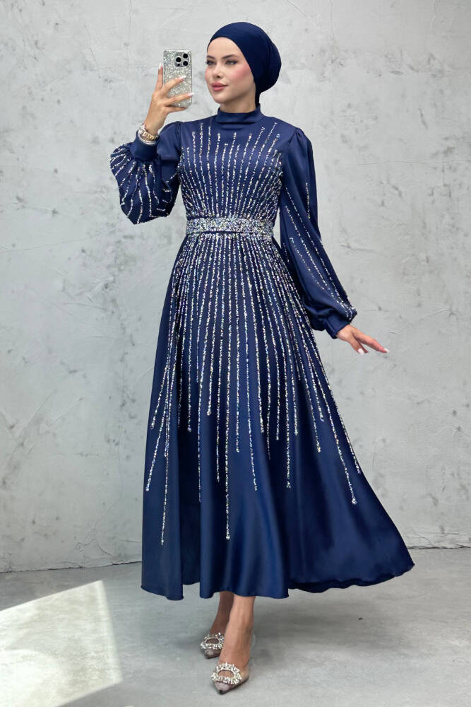 Madame Giyza Abiye Lacivert 