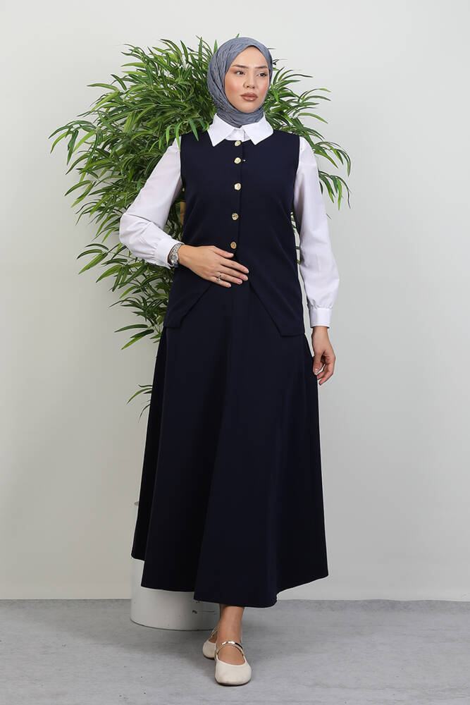 Meyra Yelek Etekli Takım Lacivert - LAMİAGİYİM