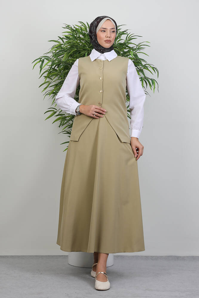 Meyra Yelek Etekli Takım Soft Yeşil - LAMİAGİYİM