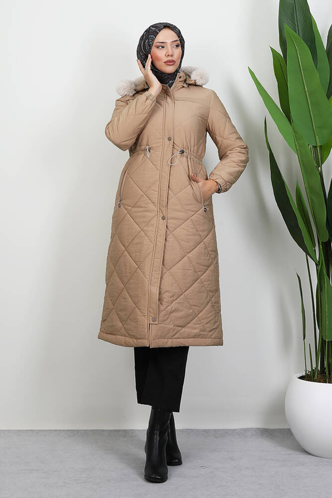 Mine Kapitone Mont Sütlükahve - LAMİAGİYİM