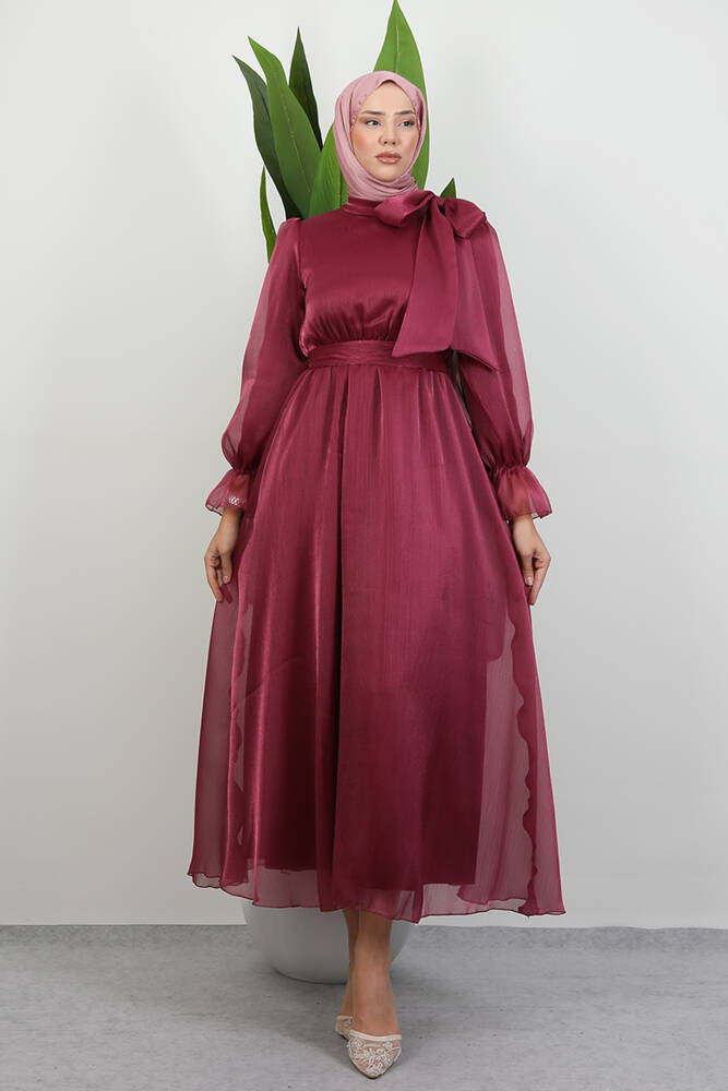 Mişa Tesettür Elbise Fuşya - LAMİAGİYİM