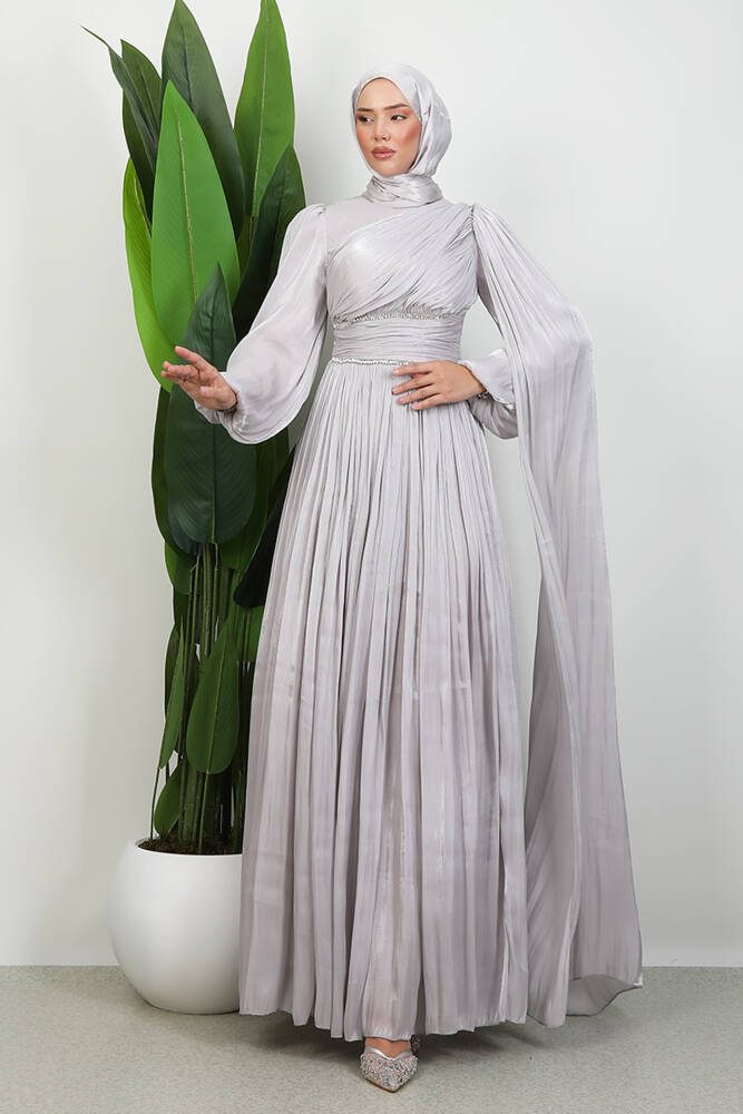 Paris Abiye Açık Gri - LAMİAGİYİM