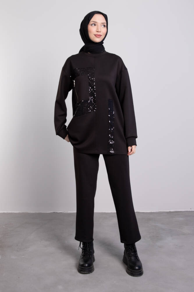 Payet Detay Cepli Takım Siyah - LAMİAGİYİM