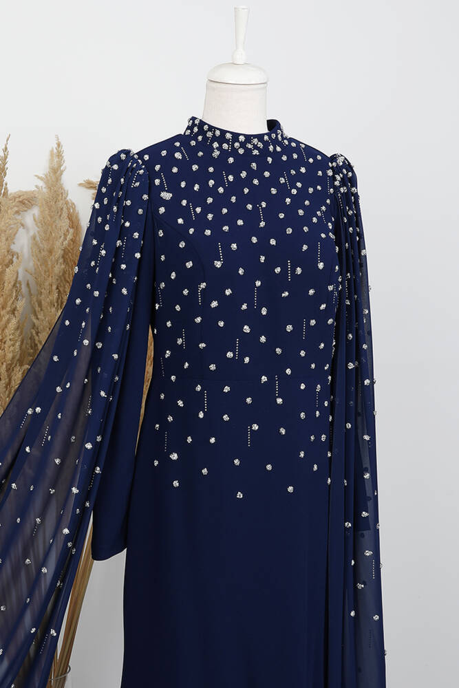 Perihan Taşlı Abiye Lacivert - LAMİAGİYİM