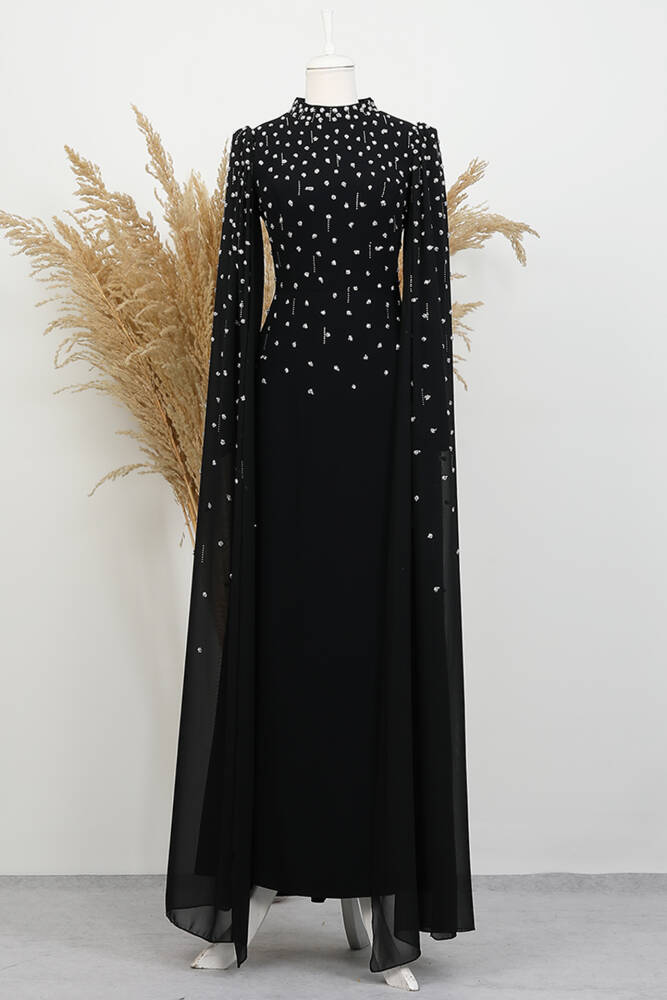 Perihan Taşlı Abiye Siyah - LAMİAGİYİM