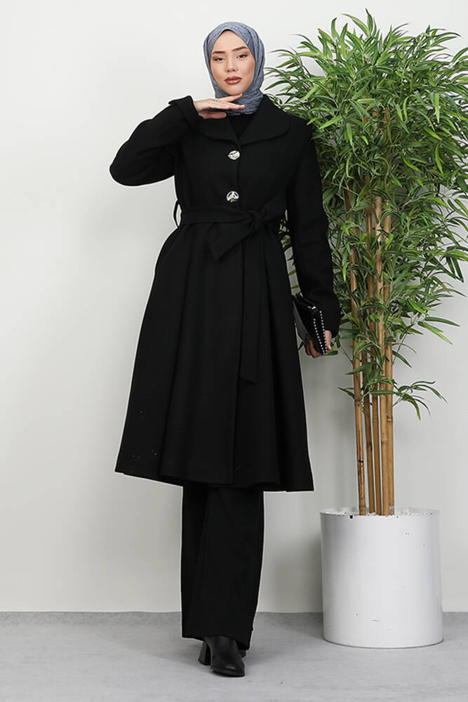 Pilise Detay Kaban Siyah - LAMİAGİYİM