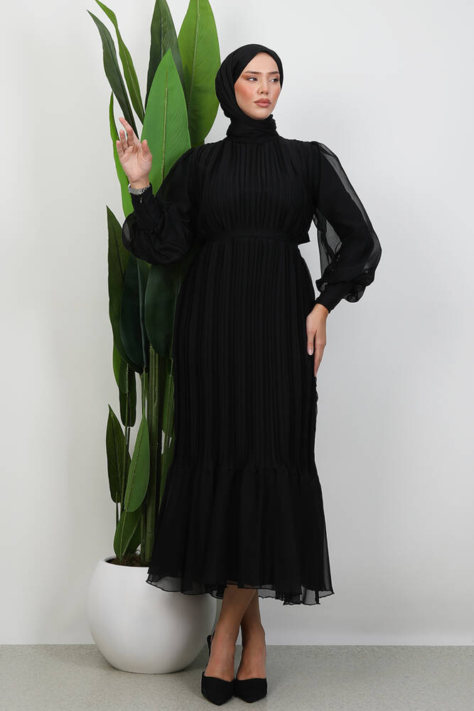 Piliseli Janjan Abiye Siyah - LAMİAGİYİM