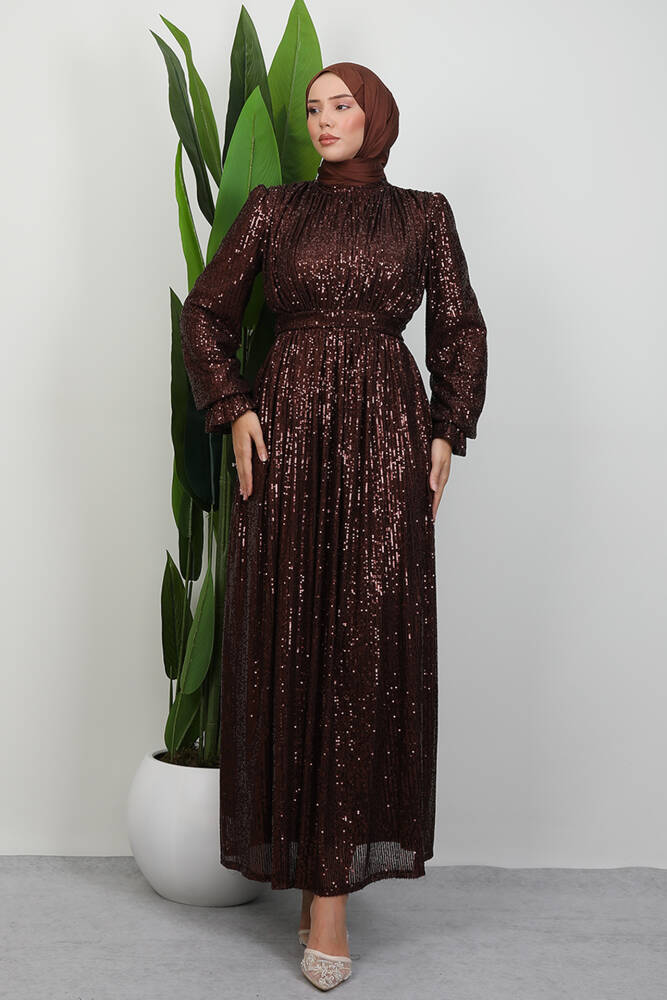 Pul Payet Kelebek Abiye Acı Kahve 