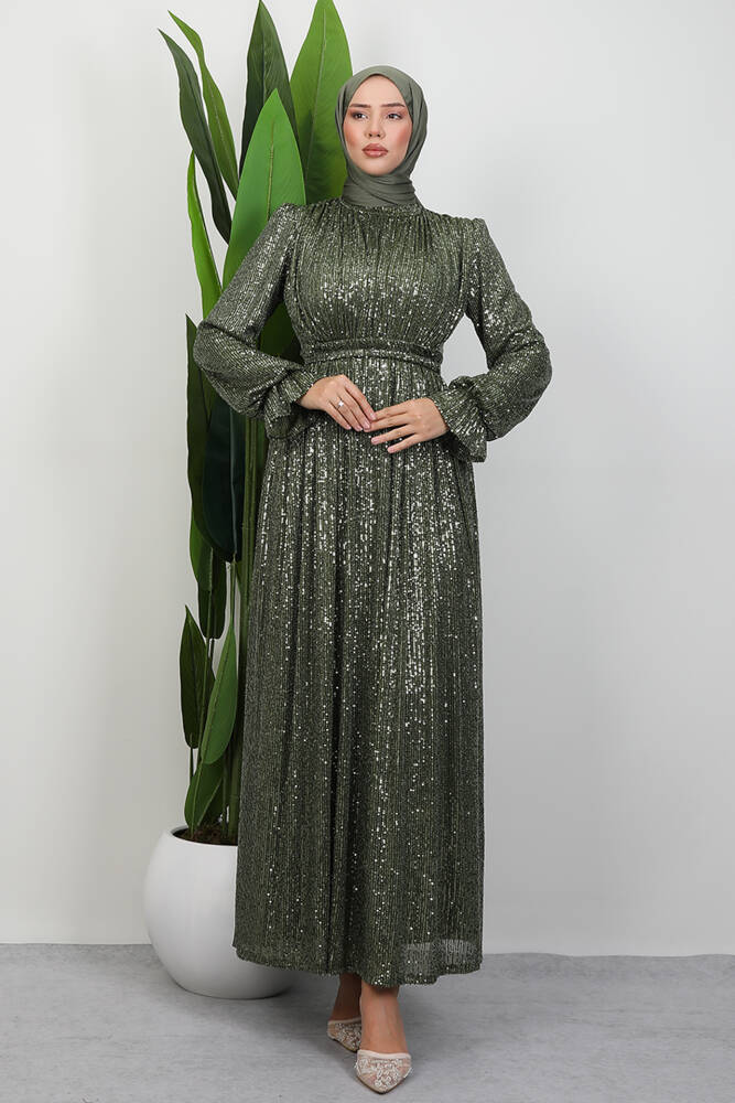 Pul Payet Kelebek Abiye Haki 