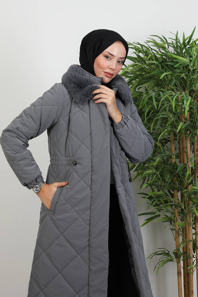 Şişme Anorak Mont Koyu Gri 