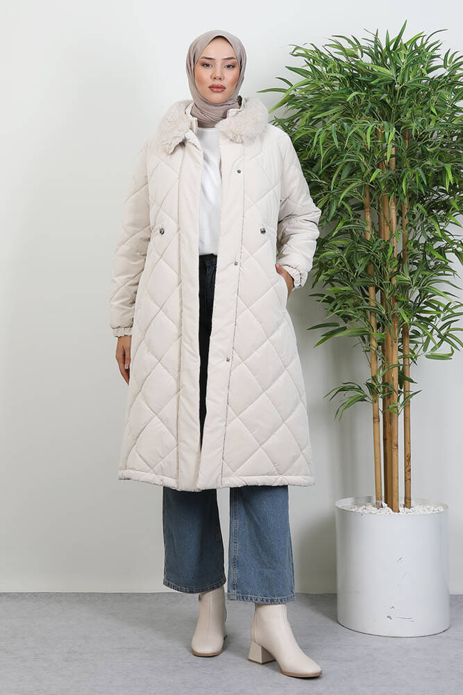 Şişme Anorak Mont Krem 