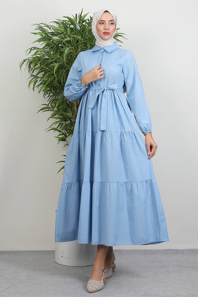 Standart Yaka Düğmeli Elbise Serenity - LAMİAGİYİM