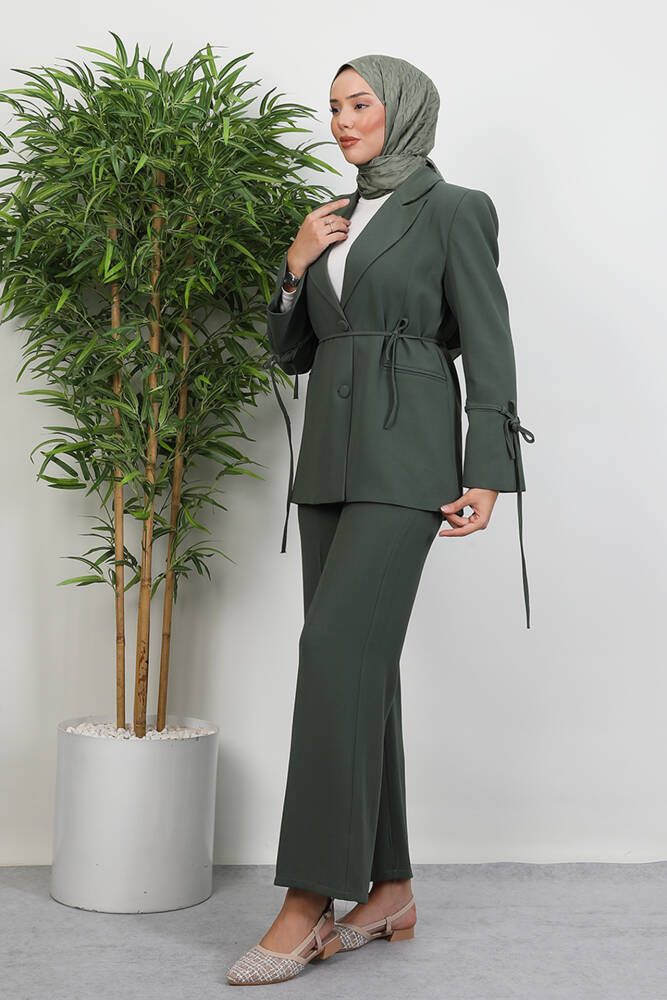 Yade Bağlama Detay Takım Haki - LAMİAGİYİM