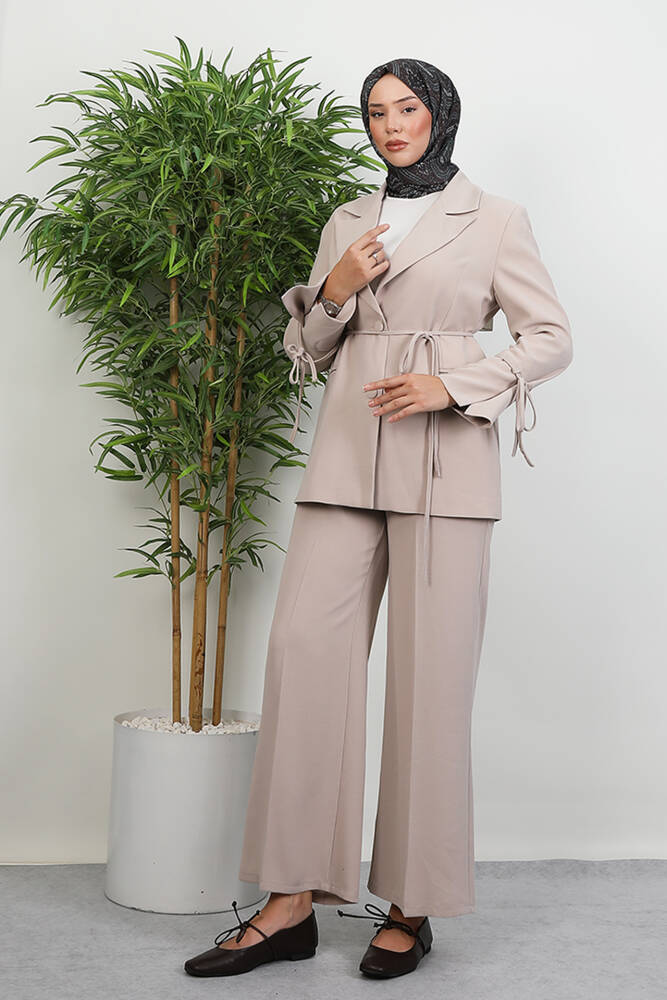 Yade Bağlama Detay Takım Krem - LAMİAGİYİM