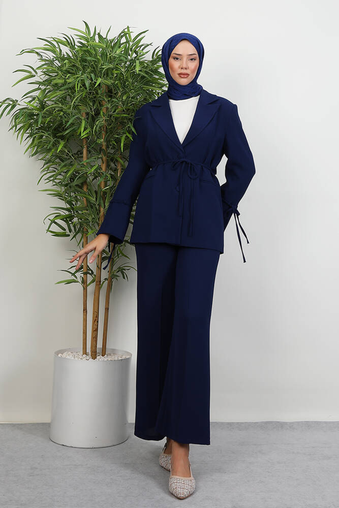 Yade Bağlama Detay Takım Lacivert - LAMİAGİYİM