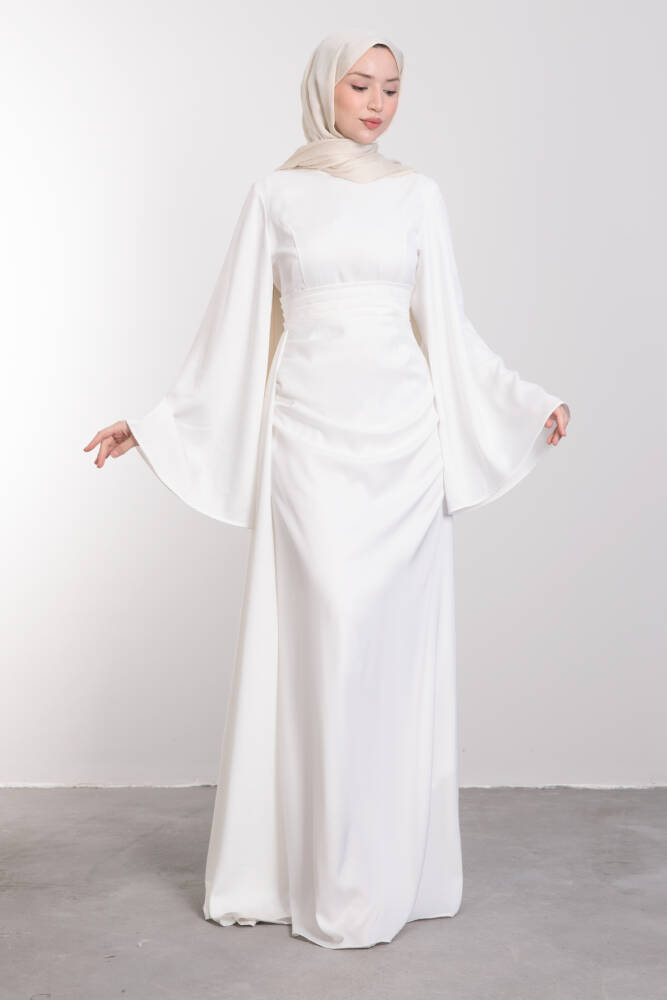 Yasemin Saten Abiye Beyaz - LAMİAGİYİM