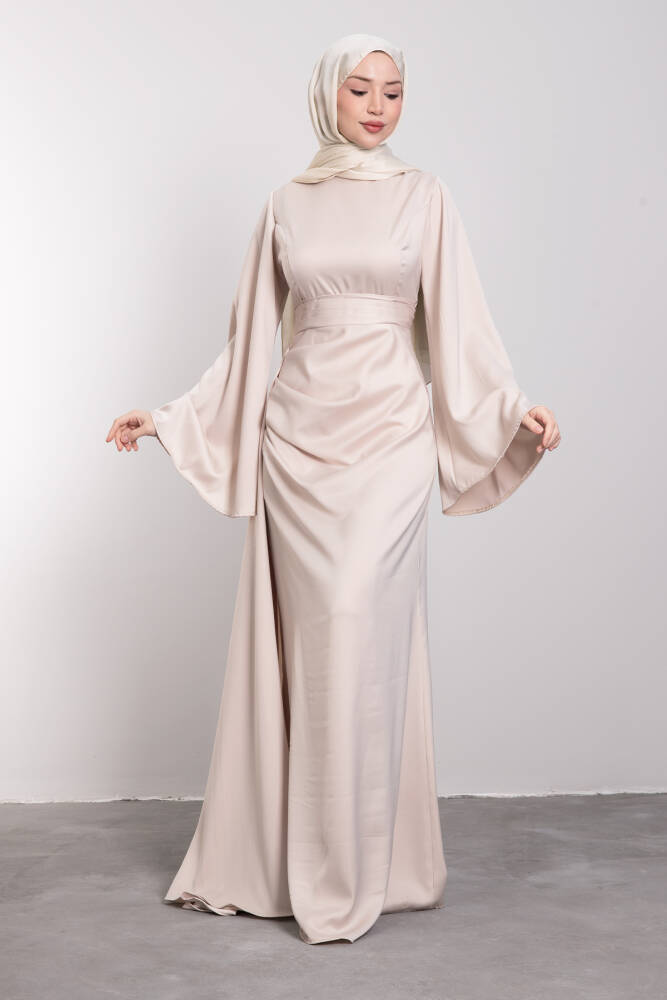 Yasemin Saten Abiye Krem - LAMİAGİYİM