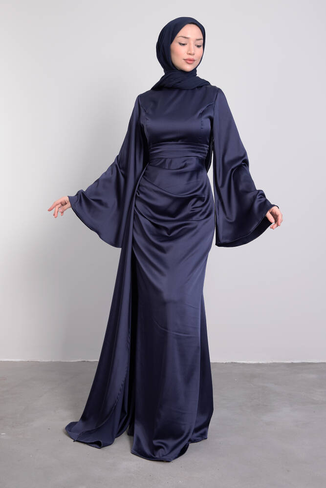 Yasemin Saten Abiye Lacivert - LAMİAGİYİM