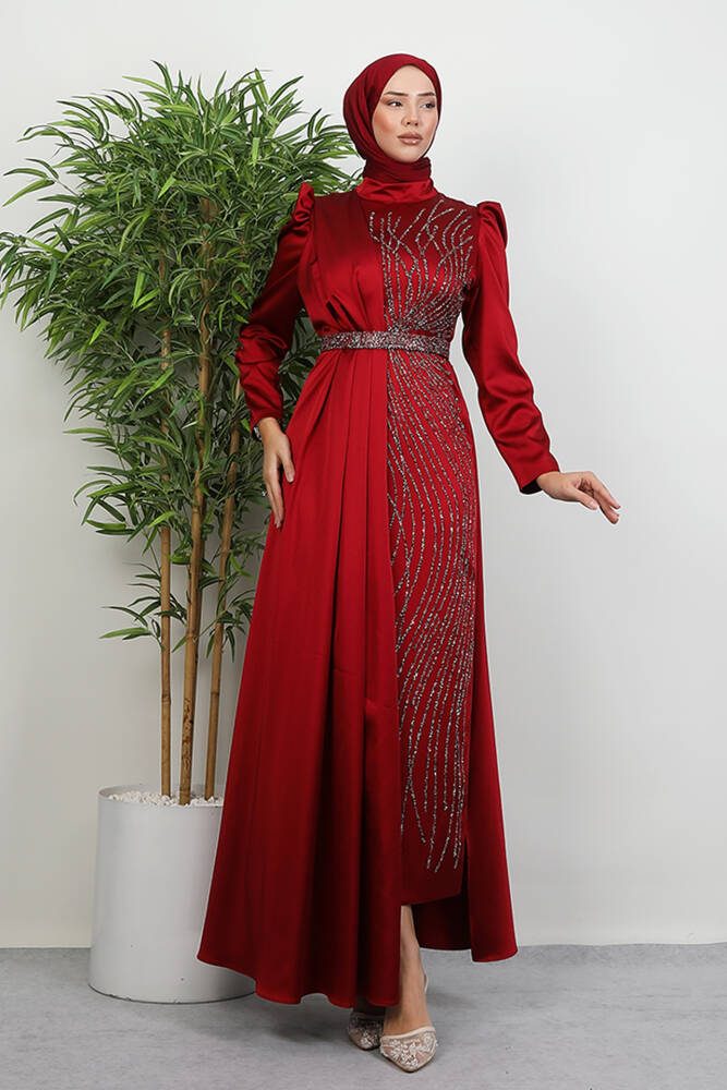 Yonca Pelerin Abiye Bordo - LAMİAGİYİM