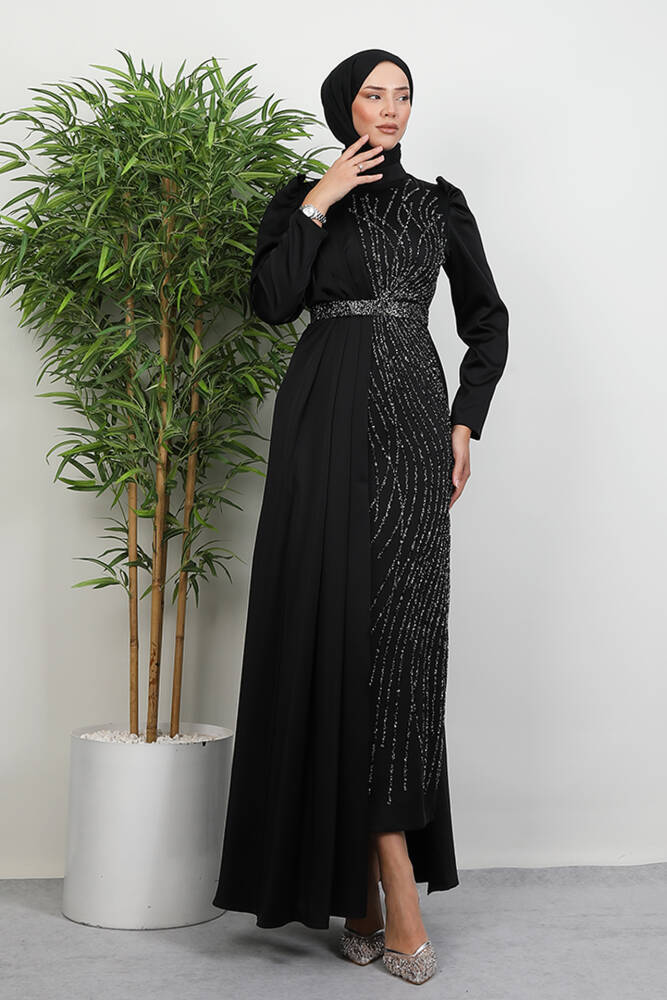 Yonca Pelerin Abiye Siyah - LAMİAGİYİM